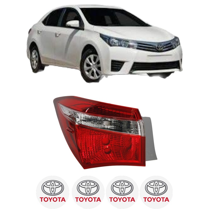 Lampa Stop Spate Stanga TOYOTA COROLLA Saloon (_E18_, ZRE1_) din 2013-2019, Auto, DEPO, 4x Stickere auto cu TOYOTA