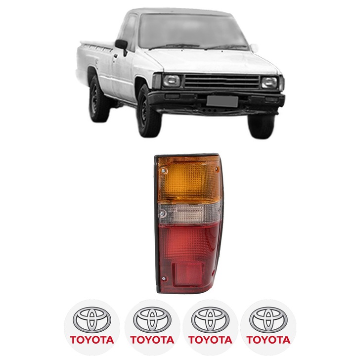 Lampa Stop Spate Dreapta TOYOTA HILUX IV Pickup (_N5_, _N6_) din 1983-1989, Auto, DEPO, 4x Stickere auto cu TOYOTA
