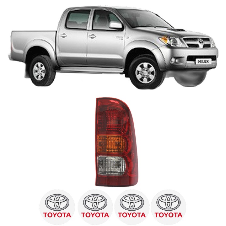 Lampa Stop Spate Dreapta TOYOTA HILUX VII Pickup (_N1_, _N2_, _N3_) din 2004-2015, Auto, DEPO, 4x Stickere auto cu TOYOTA