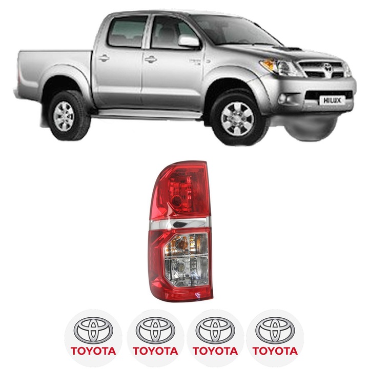 Lampa Stop Spate Stanga TOYOTA HILUX VII Pickup (_N1_, _N2_, _N3_) din 2004-2015, Auto, DEPO, 4x Stickere auto cu TOYOTA
