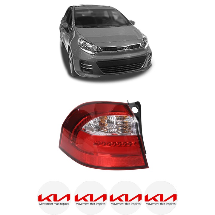 Lampa Stop Spate Stanga KIA RIO III Hatchback Van (UB) din 2011-2015, Auto, DEPO, 4x Stickere auto cu KIA