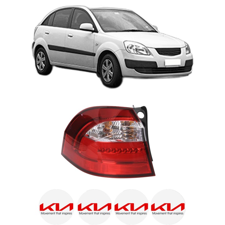 Lampa Stop Spate Stanga KIA RIO II (JB) din 2005-2011, Auto, DEPO, 4x Stickere auto cu KIA