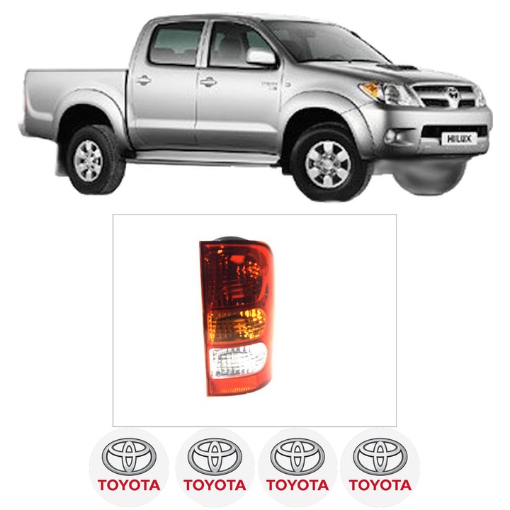 Lampa Stop Spate Dreapta TOYOTA HILUX VII Pickup (_N1_, _N2_, _N3_) din 2004-2015, Auto, DEPO, 4x Stickere auto cu TOYOTA