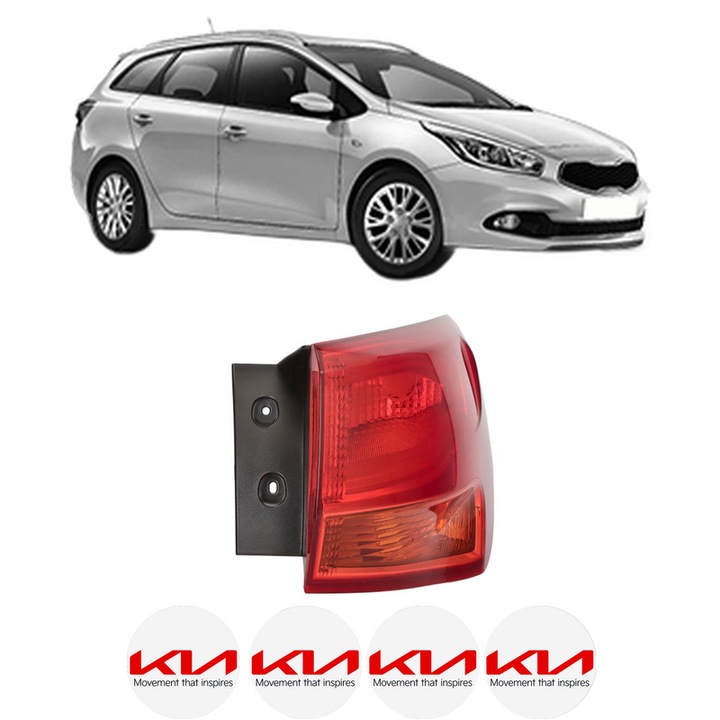 Lampa Stop Spate Dreapta KIA CEE'D Sportswagon (JD) din 2012-2018, Auto, DEPO, 4x Stickere auto cu KIA