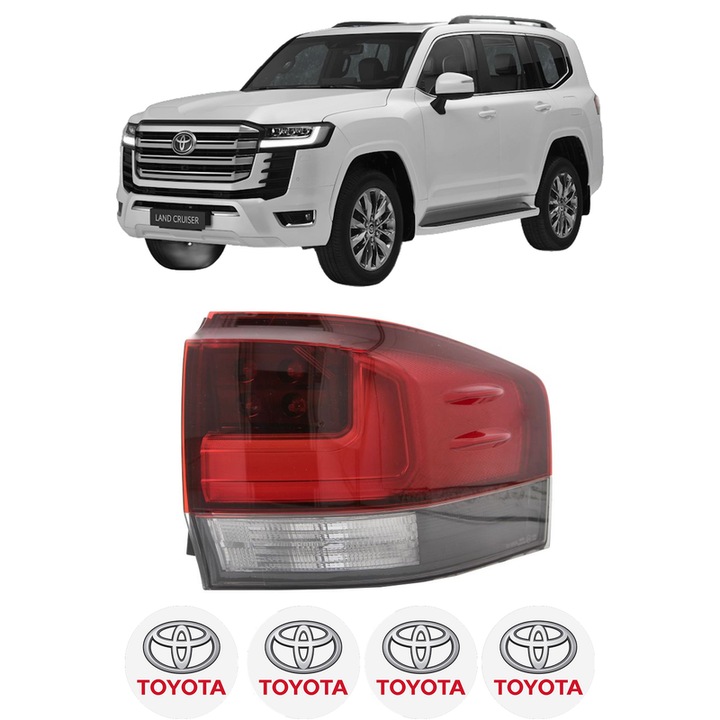 Lampa Stop Spate Dreapta TOYOTA LAND CRUISER 300 (_J3_) din 2021-2022, Auto, DEPO, 4x Stickere auto cu TOYOTA