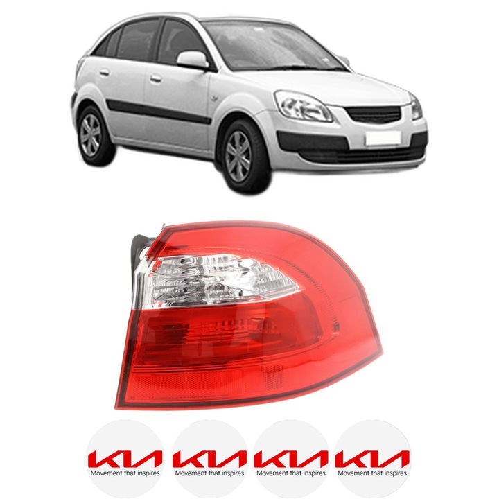 Lampa Stop Spate Dreapta KIA RIO II (JB) din 2005-2011, Auto, DEPO, 4x Stickere auto cu KIA