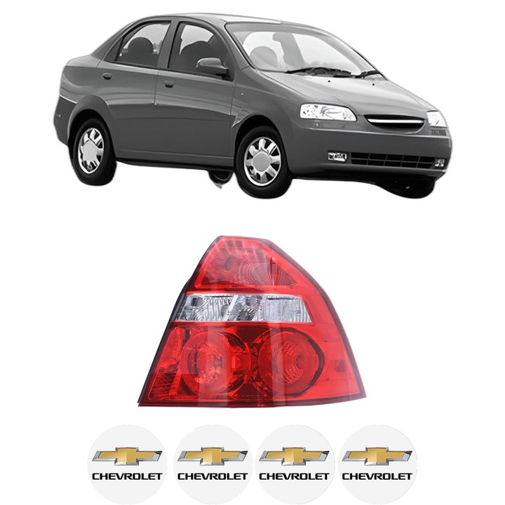 Lampa Stop Spate Dreapta CHEVROLET AVEO / KALOS Saloon (T200) din 2003-2008, Auto, DEPO, 4x Stickere auto cu CHEVROLET