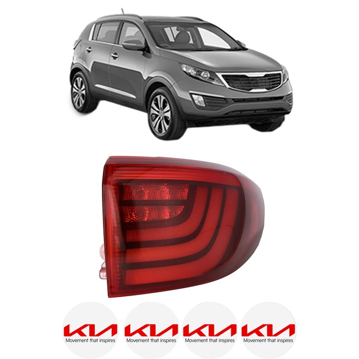 Lampa Stop Spate Dreapta KIA SPORTAGE III (SL) din 2010-2015, Auto, DEPO, 4x Stickere auto cu KIA