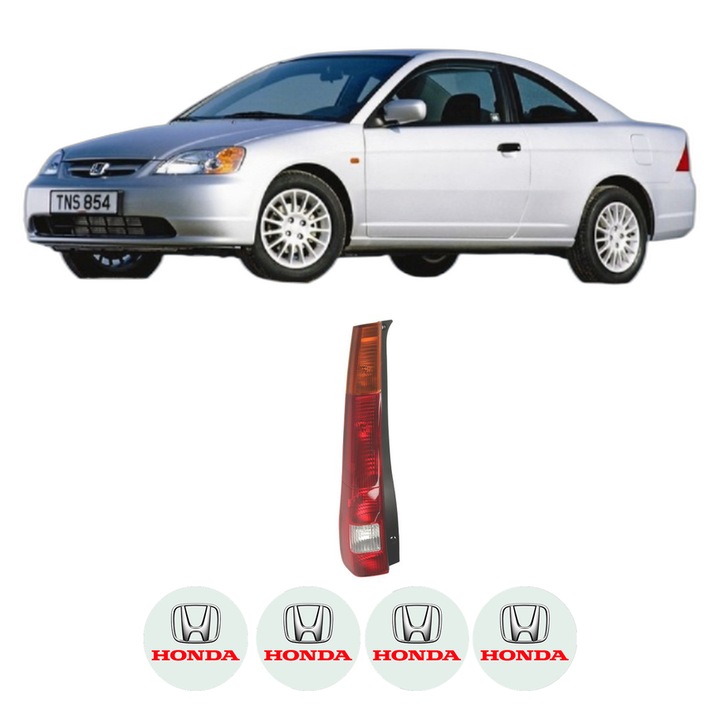 Lampa Stop Spate Stanga HONDA CIVIC VII Coupe (EM2) din 2001-2005, Auto, DEPO, 4x Stickere auto cu HONDA