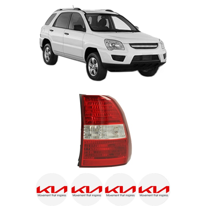 Lampa Stop Spate Dreapta KIA SPORTAGE II (JE_, KM_) din 2004-2010, Auto, DEPO, 4x Stickere auto cu KIA