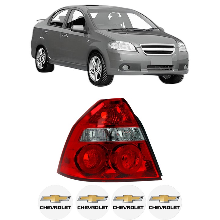 Lampa Stop Spate Stanga CHEVROLET AVEO / KALOS Saloon (T250, T255) din 2005-2013, Auto, DEPO, 4x Stickere auto cu CHEVROLET