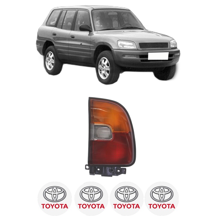 Lampa Stop Spate Dreapta TOYOTA RAV 4 I (_A1_) din 1994-2000, Auto, DEPO, 4x Stickere auto cu TOYOTA