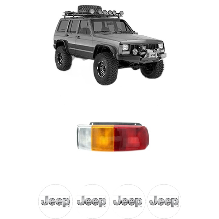 Lampa Stop Spate Dreapta JEEP CHEROKEE (XJ) din 1983-2001, Auto, DEPO, 4x Stickere auto cu JEEP
