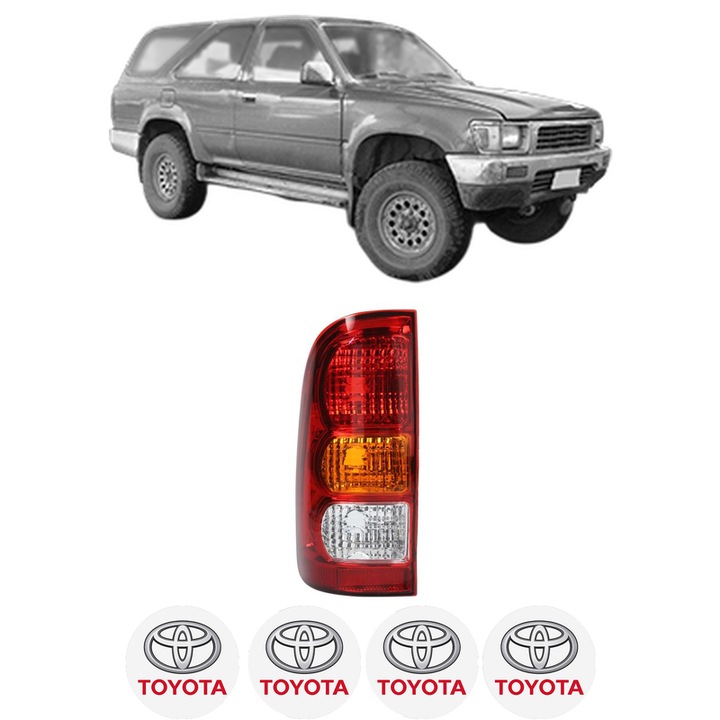 Lampa Stop Spate Stanga TOYOTA HILUX V Pickup (_N8_, _N9_, _N10_, _N11_) din 1988-1998, Auto, DEPO, 4x Stickere auto cu TOYOTA