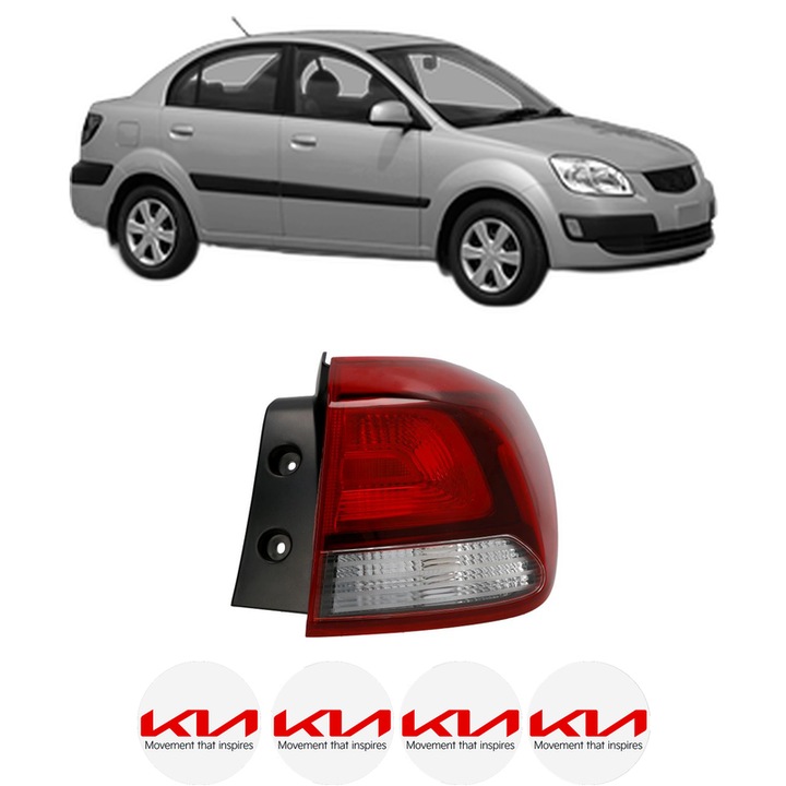 Lampa Stop Spate Dreapta KIA RIO II Saloon (JB) din 2005-2011, Auto, DEPO, 4x Stickere auto cu KIA