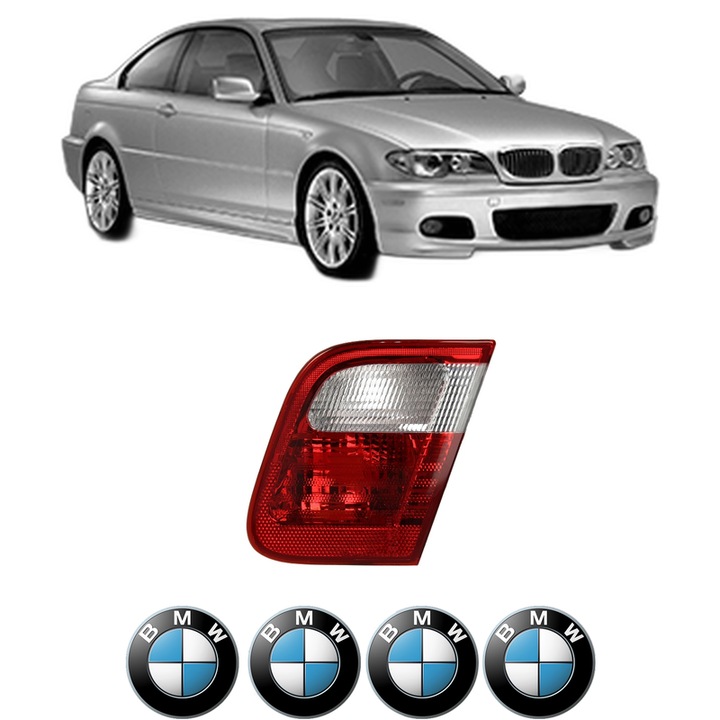 Lampa Stop Spate Dreapta BMW Seria 3 Coupe (E46) din 1998-2006, Auto, DEPO, 4x Stickere auto cu BMW