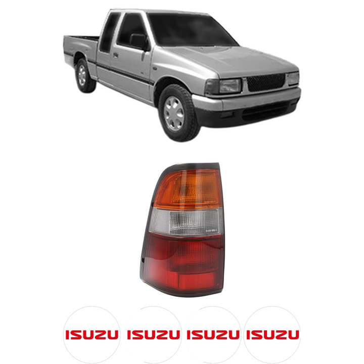 Lampa Stop Spate Stanga ISUZU TFR/TFS Pickup (TF_) din 1988-2002, Auto, DEPO, 4x Stickere auto cu ISUZU
