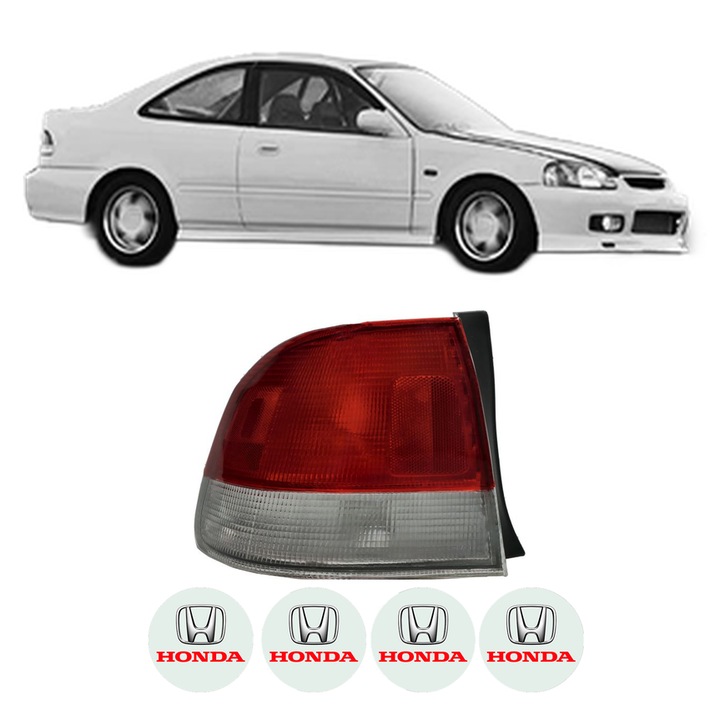Lampa Stop Spate Stanga HONDA CIVIC VI Coupe (EJ, EM1) din 1996-2000, Auto, DEPO, 4x Stickere auto cu HONDA