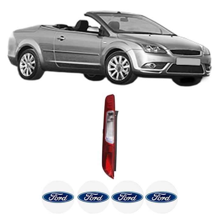 Lampa Stop Spate Stanga FORD FOCUS II Convertible din 2006-2010, Auto, DEPO, 4x Stickere auto cu FORD