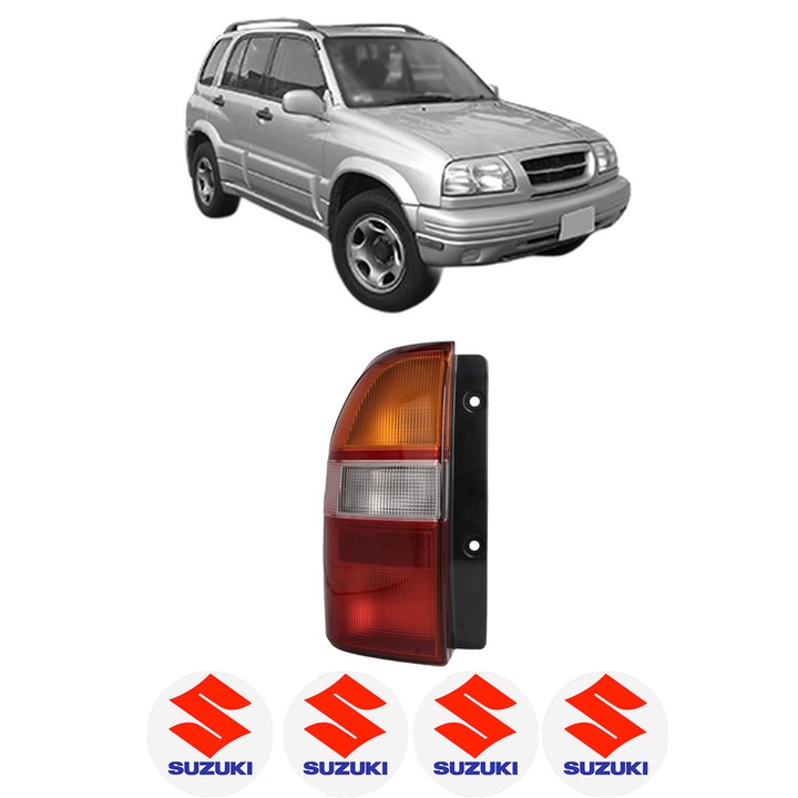 Lampa Stop Spate Stanga SUZUKI GRAND VITARA I Open Off-Road Vehicle (GT) din 1998-2003, Auto, DEPO, 4x Stickere auto cu SUZUKI