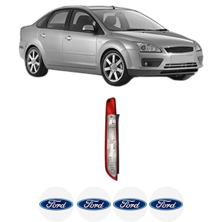 Lampa Stop Spate Stanga FORD FOCUS II Saloon (DB_, FCH, DH) din 2005-2012, Auto, DEPO, 4x Stickere auto cu FORD