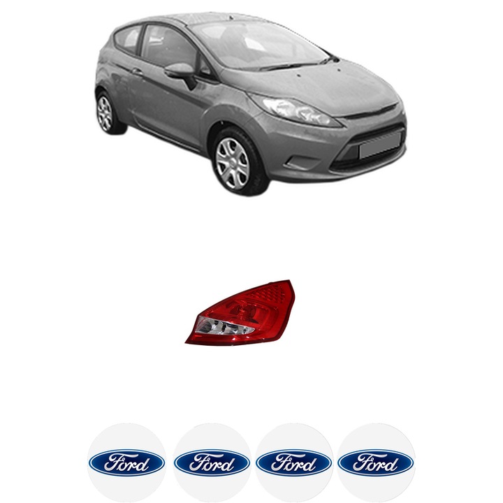 Lampa Stop Spate Dreapta FORD FIESTA VI (CB1, CCN) din 2008-2018, Auto, DEPO, 4x Stickere auto cu FORD