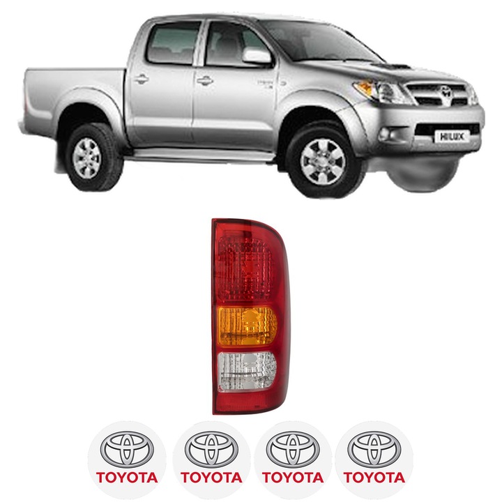 Lampa Stop Spate Dreapta TOYOTA HILUX VII Pickup (_N1_, _N2_, _N3_) din 2004-2015, Auto, DEPO, 4x Stickere auto cu TOYOTA