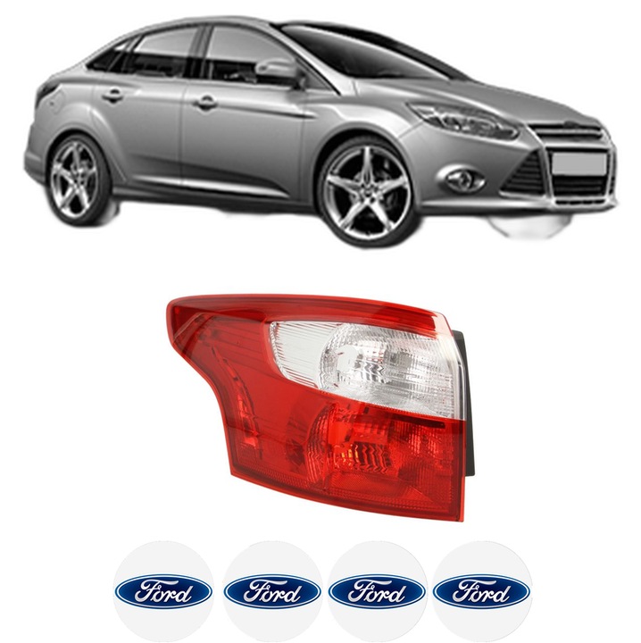 Lampa Stop Spate Stanga FORD FOCUS III Saloon din 2010-2020, Auto, DEPO, 4x Stickere auto cu FORD