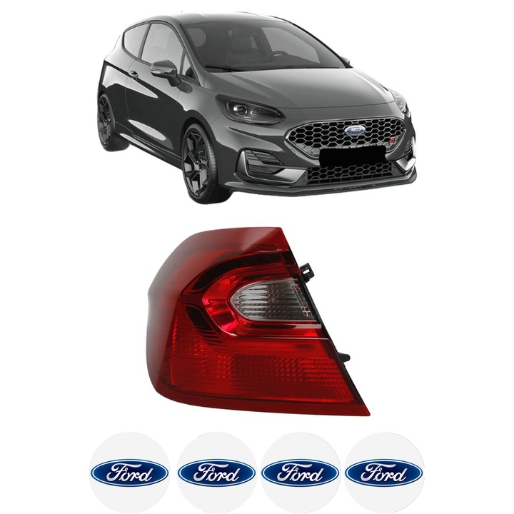 Lampa Stop Spate Stanga FORD FIESTA VII (HJ, HF) din 2017-2022, Auto, DEPO, 4x Stickere auto cu FORD