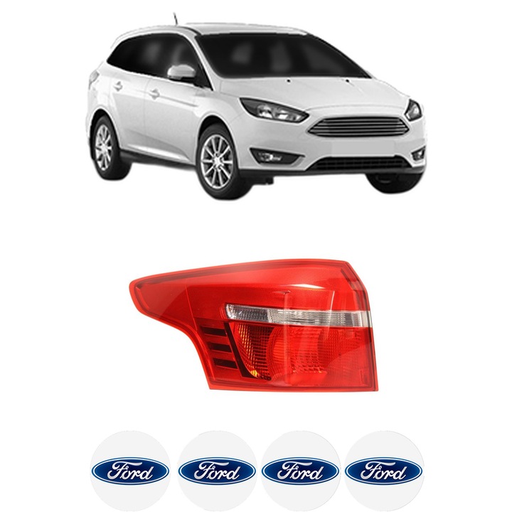 Lampa Stop Spate Stanga FORD FOCUS III Estate Van din 2012-2020, Auto, DEPO, 4x Stickere auto cu FORD