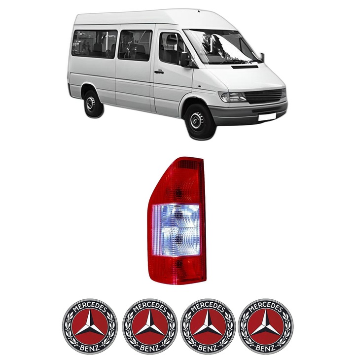 Lampa Stop Spate Stanga MERCEDES-BENZ SPRINTER 4-t Bus (B904) din 1996-2006, Auto, DEPO, 4x Stickere auto cu MERCEDES-BENZ