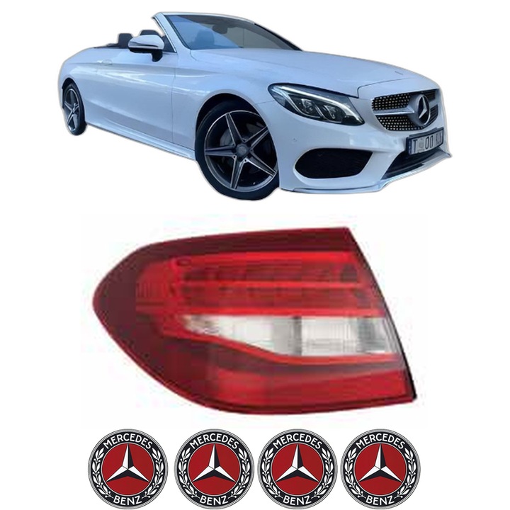 Lampa Stop Spate Stanga MERCEDES-BENZ C-CLASS Convertible (A205) din 2016-2023, Auto, DEPO, 4x Stickere auto cu MERCEDES-BENZ