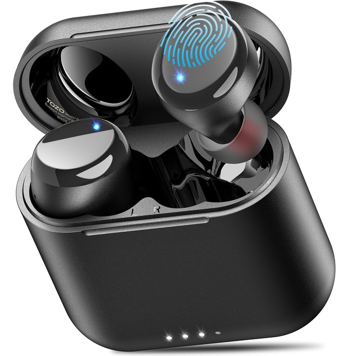 Tozo T6 vezeték nélküli fülhallgató, Bluetooth 5.3, IPX8 vízálló, fekete