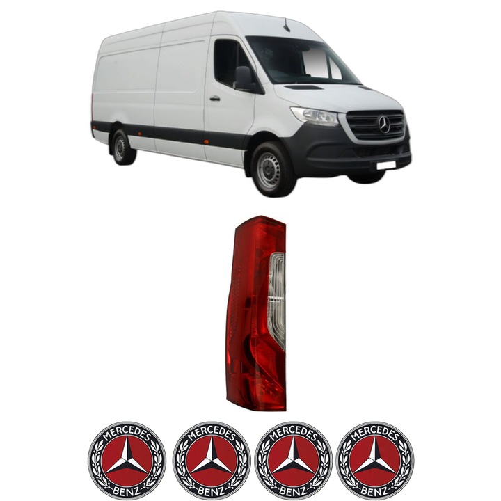 Lampa Stop Spate Stanga MERCEDES-BENZ SPRINTER 4-t Van (B907, B910) din 2018-2021, Auto, DEPO, 4x Stickere auto cu MERCEDES-BENZ