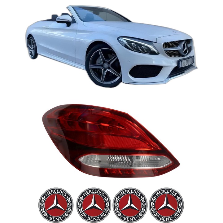 Lampa Stop Spate Stanga MERCEDES-BENZ C-CLASS Convertible (A205) din 2016-2023, Auto, DEPO, 4x Stickere auto cu MERCEDES-BENZ