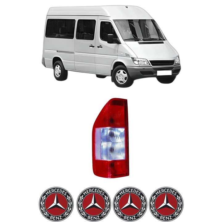 Lampa Stop Spate Stanga MERCEDES-BENZ SPRINTER 3-t Bus (B903) din 1995-2006, Auto, DEPO, 4x Stickere auto cu MERCEDES-BENZ