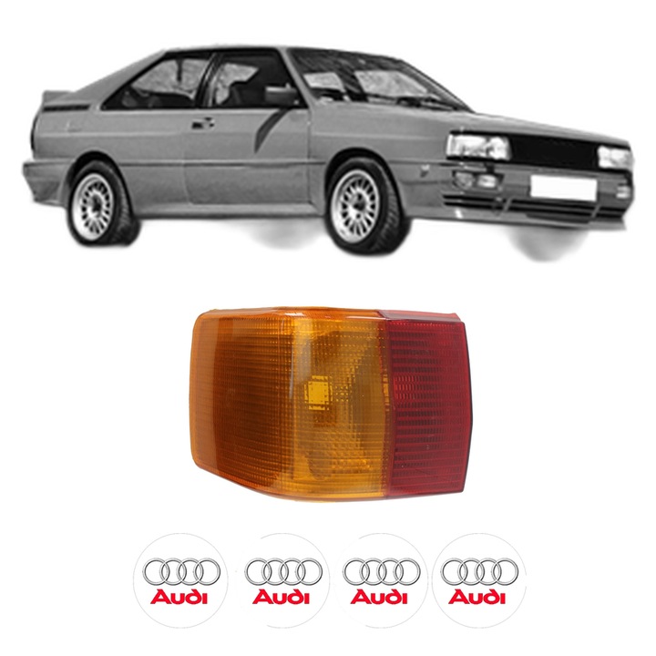 Lampa Stop Spate Stanga AUDI QUATTRO (85) din 1980-1991, Auto, DEPO, 4x Stickere auto cu AUDI