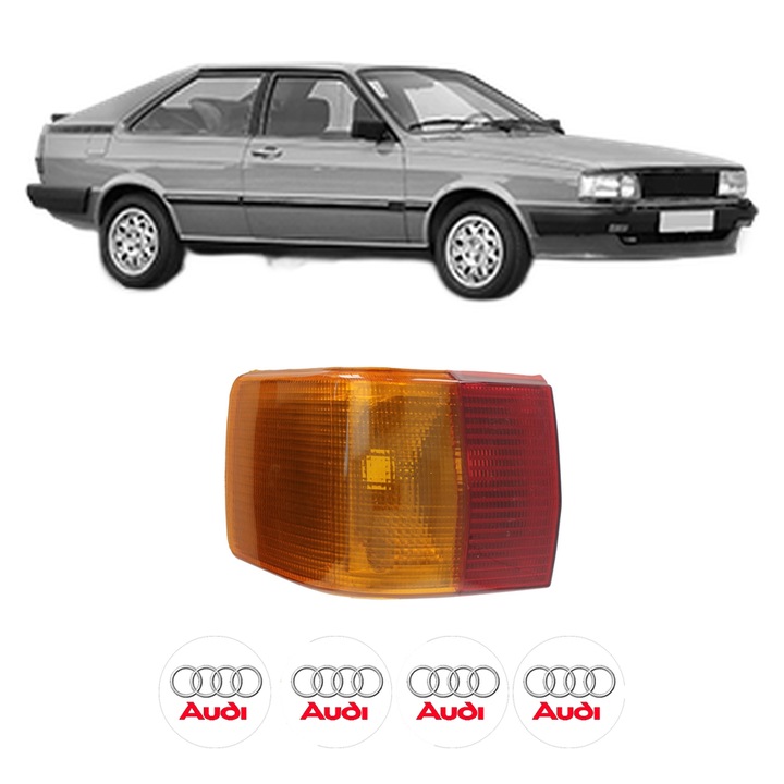 Lampa Stop Spate Stanga AUDI COUPE B2 (81, 855, 856) din 1981-1988, Auto, DEPO, 4x Stickere auto cu AUDI