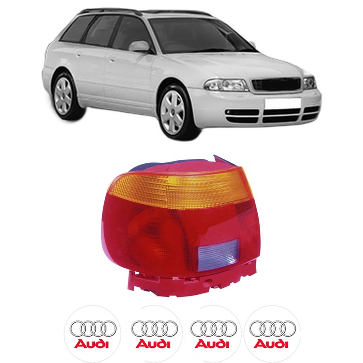 Lampa Stop Spate Stanga AUDI A4 B5 Avant (8D5) din 1994-2001, Auto, DEPO, 4x Stickere auto cu AUDI