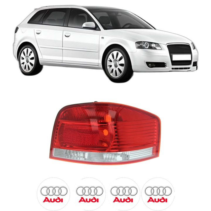 Lampa Stop Spate Dreapta AUDI A3 Sportback (8PA) din 2004-2013, Auto, DEPO, 4x Stickere auto cu AUDI