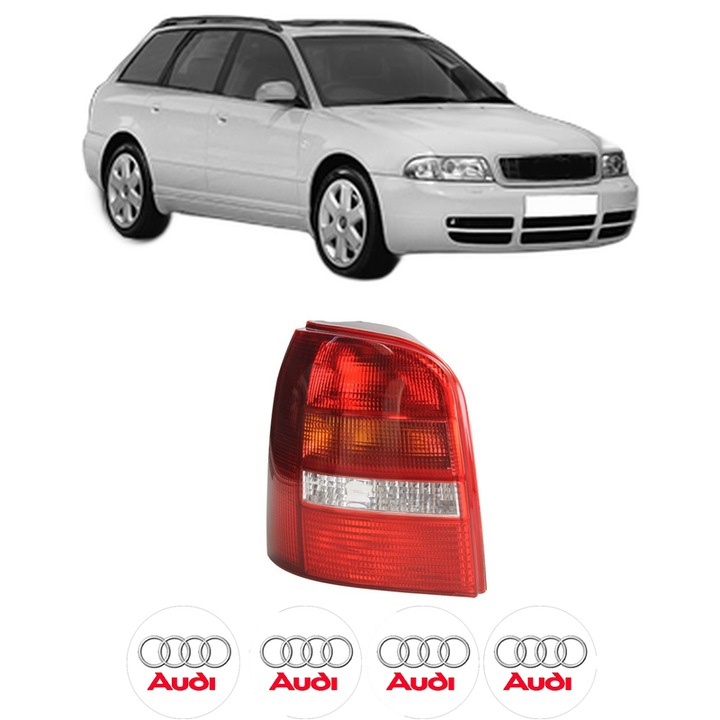 Lampa Stop Spate Stanga AUDI A4 B5 Avant (8D5) din 1994-2001, Auto, DEPO, 4x Stickere auto cu AUDI