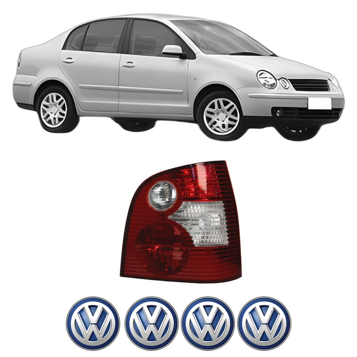 Lampa Stop Spate Dreapta Volkswagen POLO IV Saloon (9A4, 9A2, 9N2, 9A6) din 2002-2012, Auto, DEPO, 4x Stickere auto cu Volkswagen