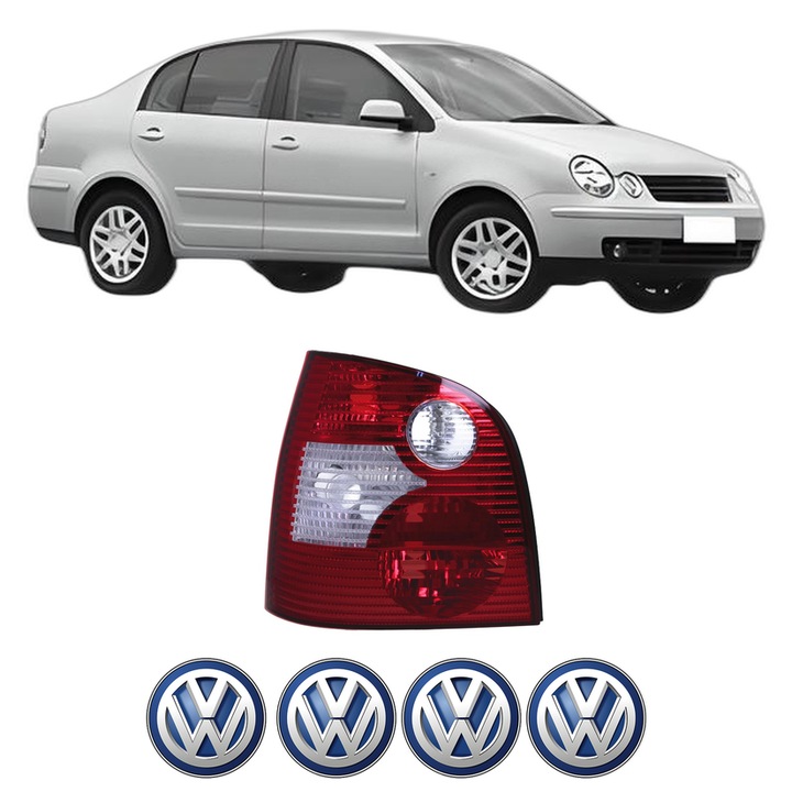 Lampa Stop Spate Stanga Volkswagen POLO IV Saloon (9A4, 9A2, 9N2, 9A6) din 2002-2012, Auto, DEPO, 4x Stickere auto cu Volkswagen