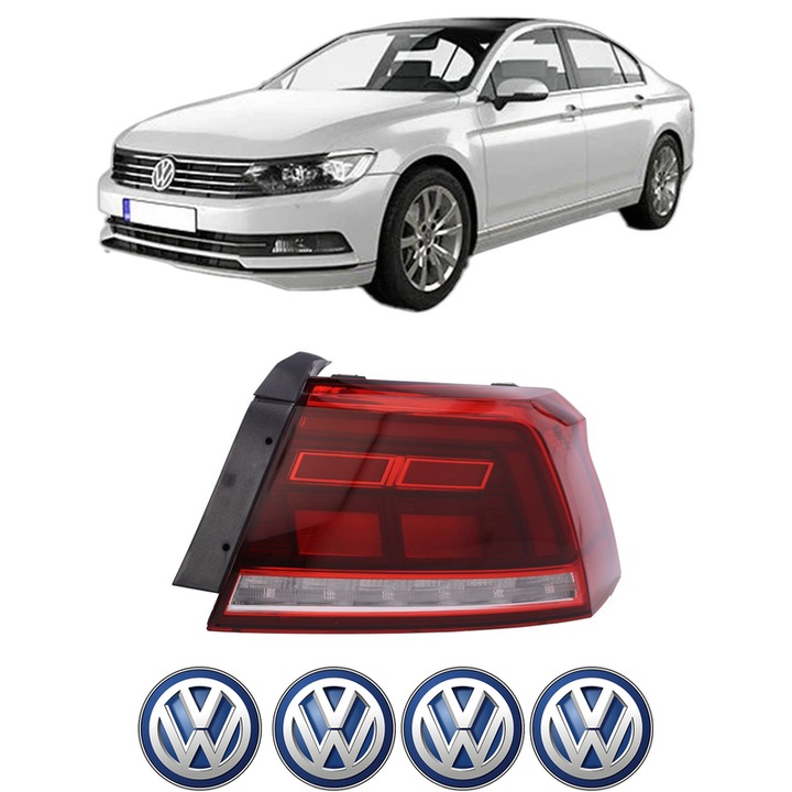 Lampa Stop Spate Dreapta Volkswagen PASSAT B8 (3G2, CB2) din 2014-2024, Auto, DEPO, 4x Stickere auto cu Volkswagen