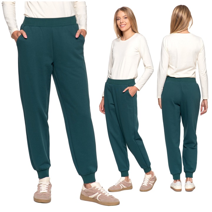 Női sportnadrág, Moraj, kényelmes, magas derék, zöld