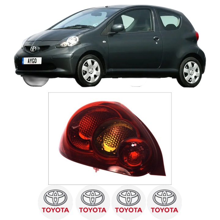 Lampa Stop Spate Stanga TOYOTA AYGO Hatchback Van (_B1_) din 2005-2014, Auto, DEPO, 4x Stickere auto cu TOYOTA