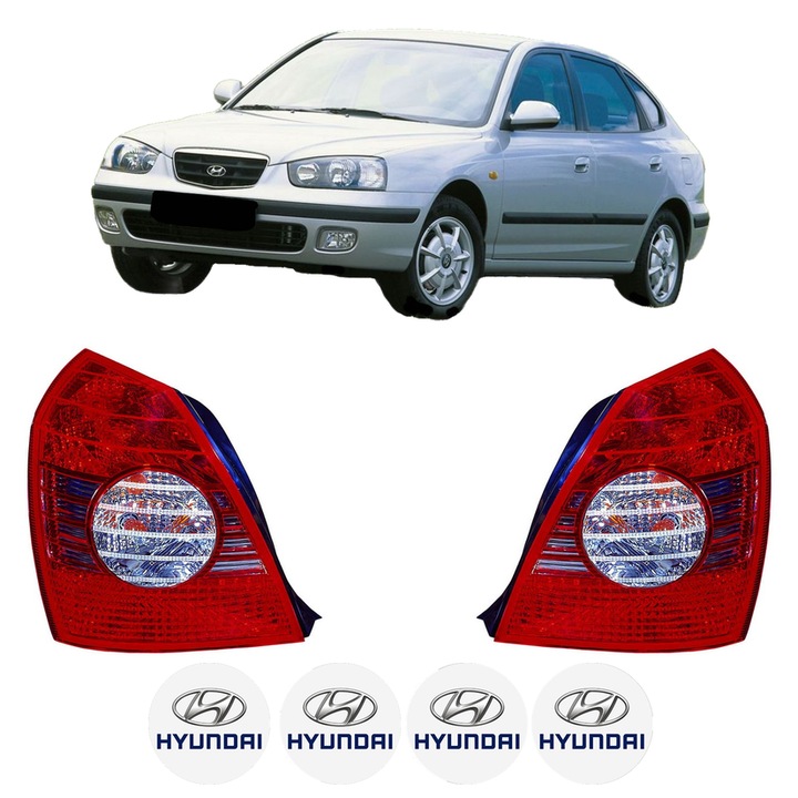 Set Stopuri Spate Stanga Dreapta HYUNDAI ELANTRA III (XD) din 2000-2006, Auto, DEPO, 4x Stickere auto cu HYUNDAI