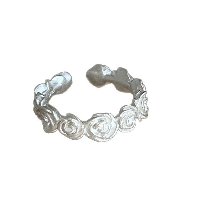 Inel dama, Vitage, Flori, Alb