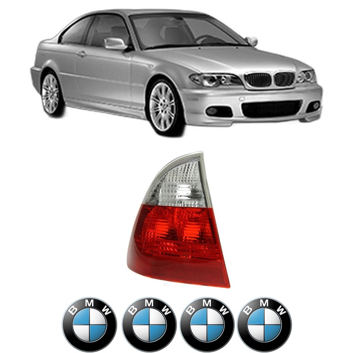 Lampa Stop Spate Stanga BMW Seria 3 Coupe (E46) din 1998-2006, Auto, DEPO, 4x Stickere auto cu BMW