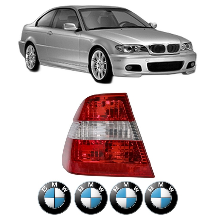 Lampa Stop Spate Stanga BMW Seria 3 Coupe (E46) din 1998-2006, Auto, DEPO, 4x Stickere auto cu BMW